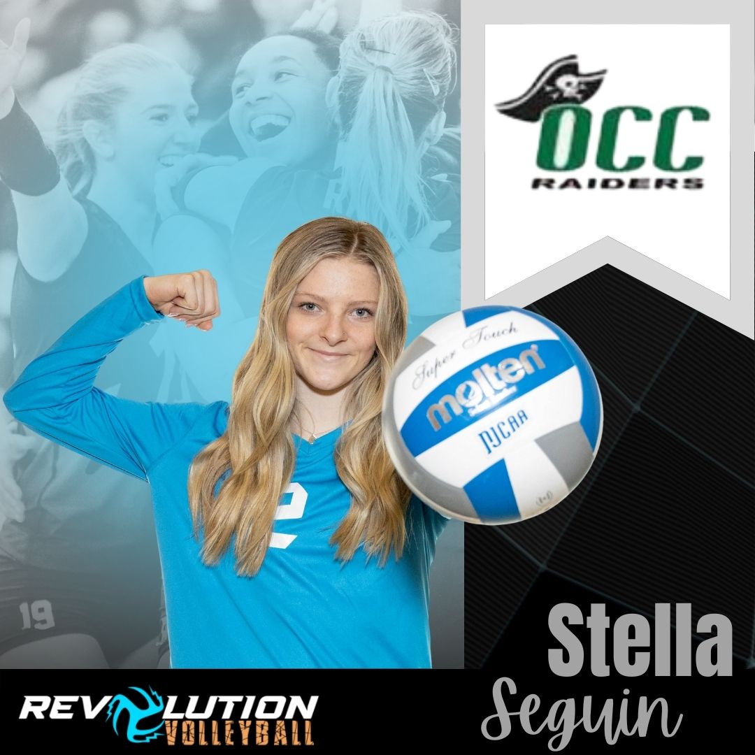 REVOVBALL's tweet photo. Congratulations to 18 HYPE-SENIOR, Stella Seguin! 
REVO wishes you well on your next chapter in volleyball &amp; beyond! #revolutionvolleyball #revovball #revitup #seniorszn #oaklandraidersvolleyball #occ https://t.co/E7E4UkOqWs