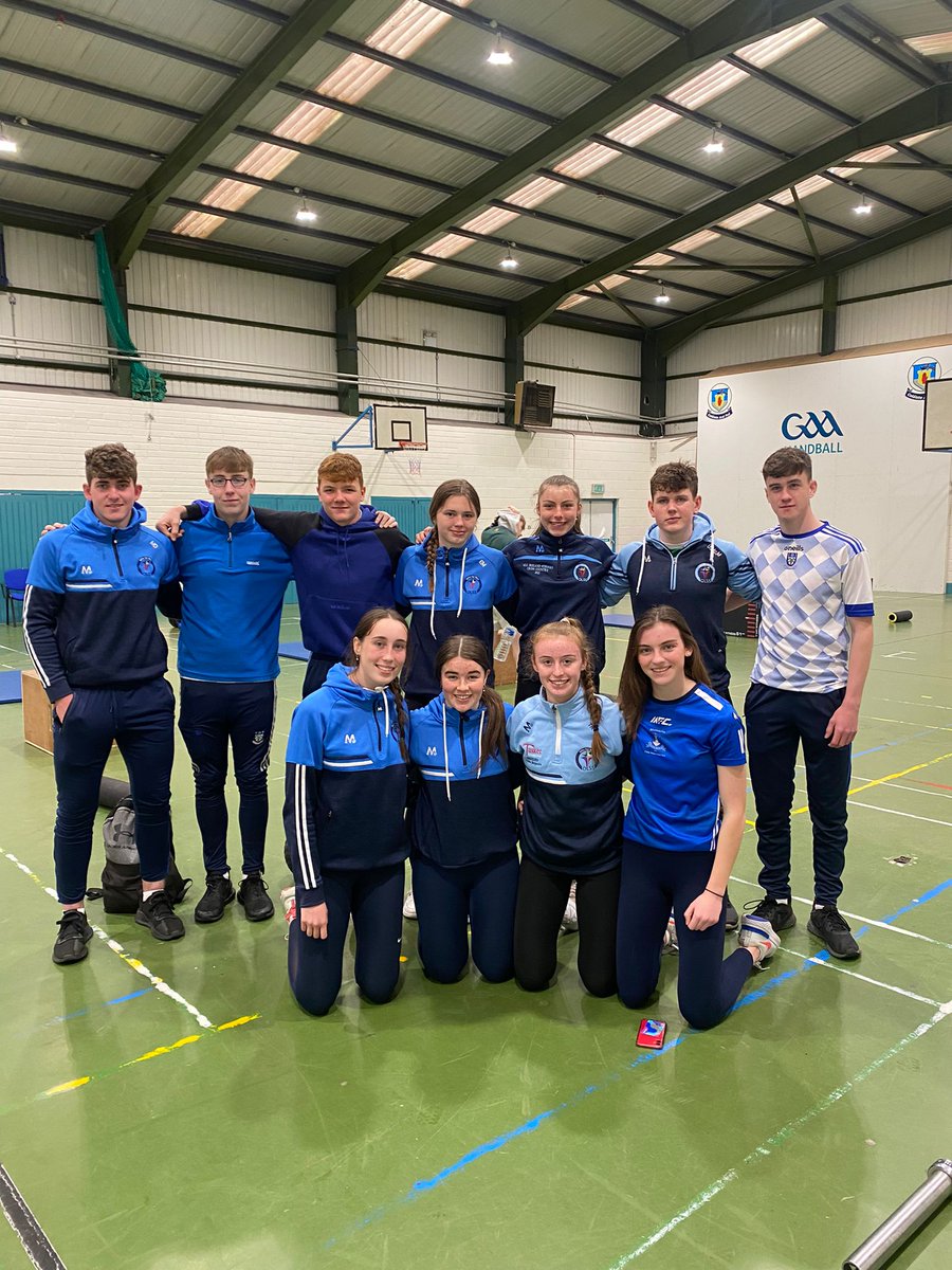 OLSSBlayney's tweet photo. Congrats to our student reps who competed in Monaghan’s first ‘schools fitness games’. Well done to Hazel Hughes who came 1st in the girls, Ultan Mc Mahon 2nd and Jamie Mooney 3rd place in the boys category. Many thanks to @BHCMonaghan #RamFit for organising the event. 🏋️🥇 https://t.co/F8sNvZqTCd