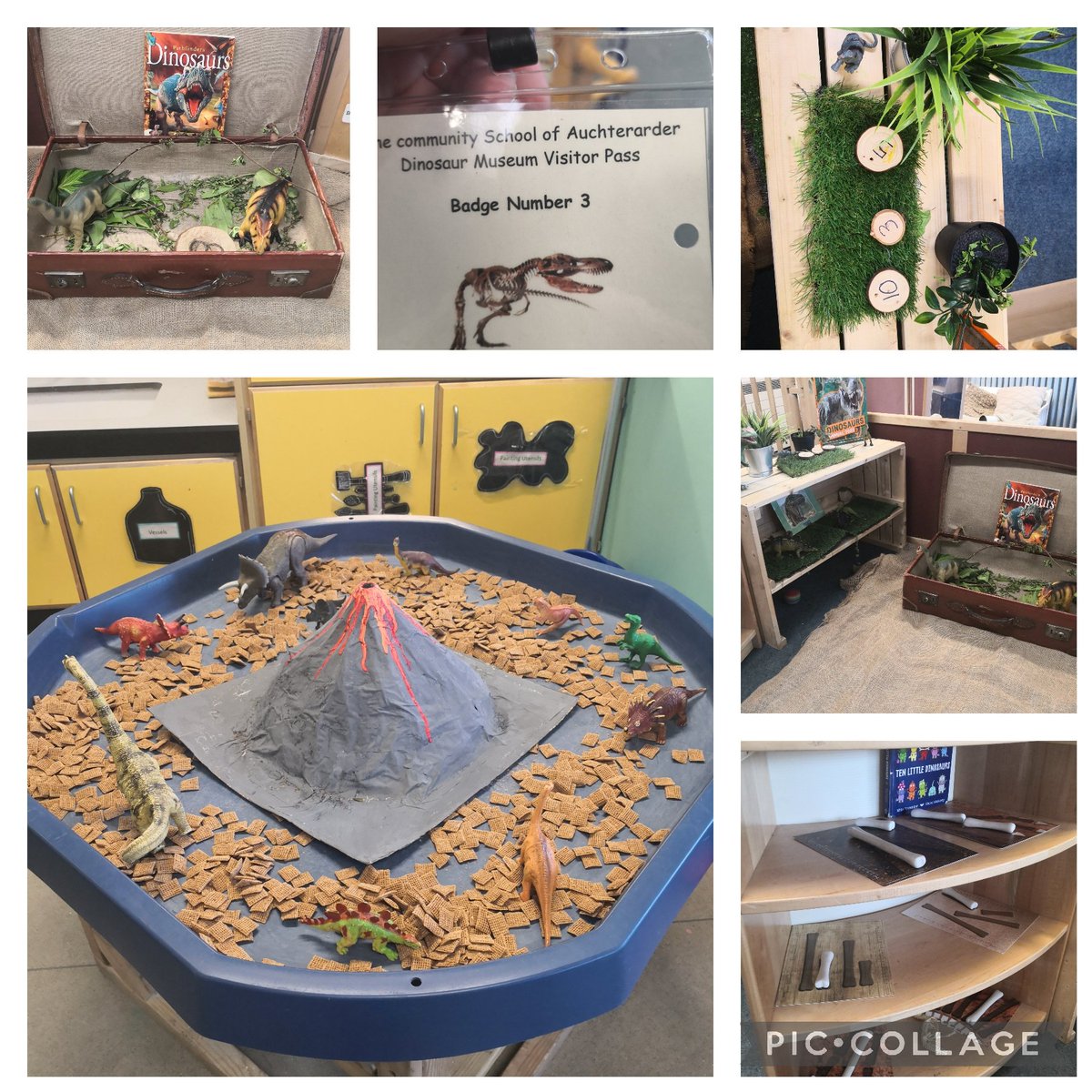 TCSoA_Nursery's tweet photo. The dinosaur π¦ museum is open. With visitor passes and a volcano π made by the children as an extention to AN's request.
#nextsteps #childsvoice #qualityexperiences @elc_pkc https://t.co/8DCAakrkwA