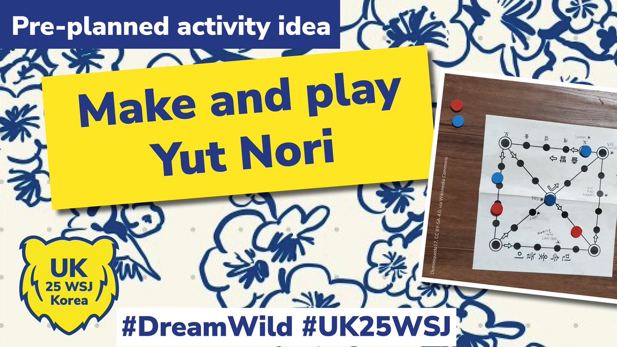 UKContingent's tweet photo. ✅ Your section can join the Jamboree journey with this traditional Korean game!

For all sections, this hands-on activity is a taste of 🇰🇷 Korean culture: https://t.co/yY1UcCIV79

🏷 Tag a leader to share this easy to run activity with them.

#UK25WSJ #DreamWild #DrawYourDream https://t.co/aE7pzI4TGD
