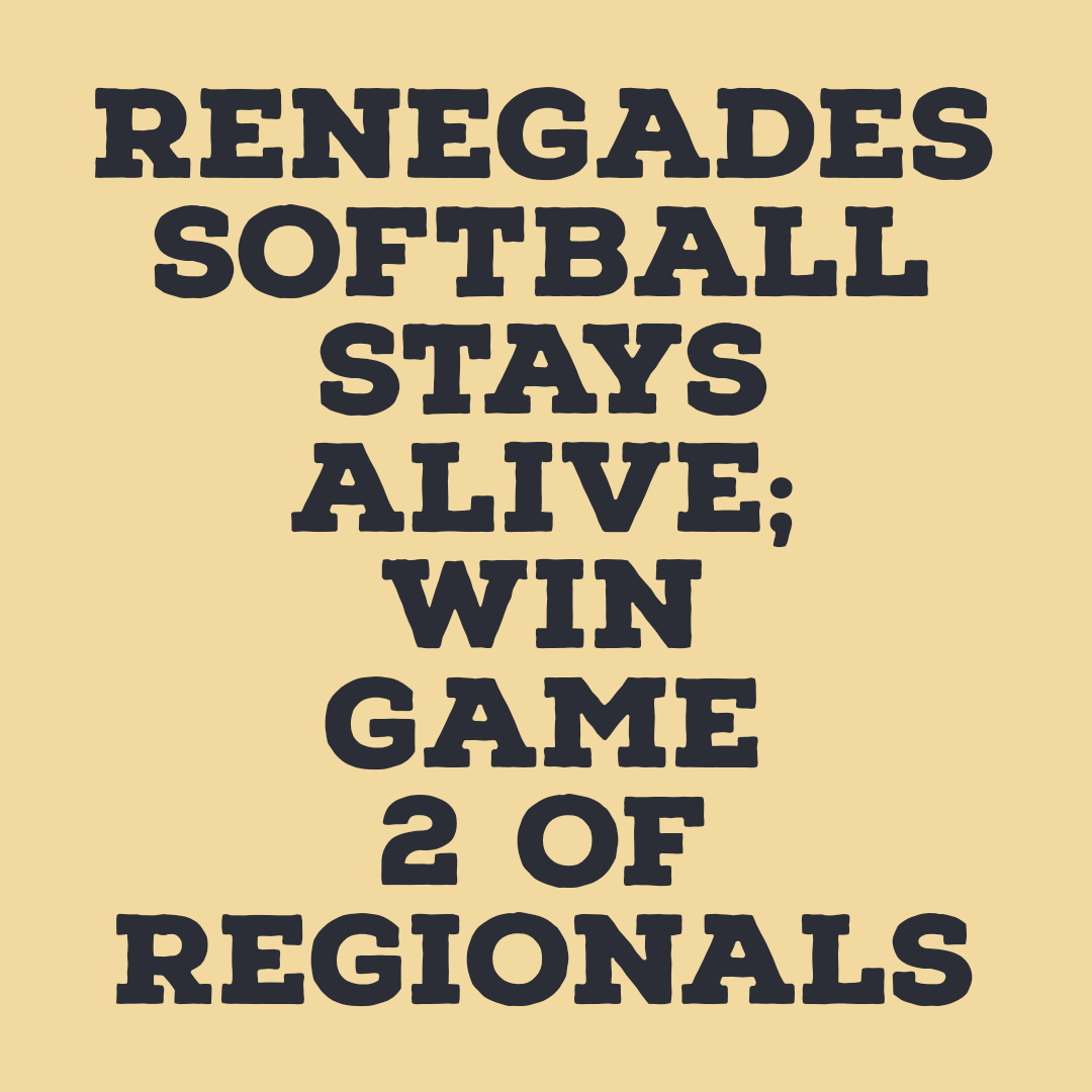 The Renegades took game 2 of their 3-game series on May 7, staying alive and tying the series 1-1. Story by Sports Editor Justin White. Read more at The Rip's website: therip.com/sports/2022/05…