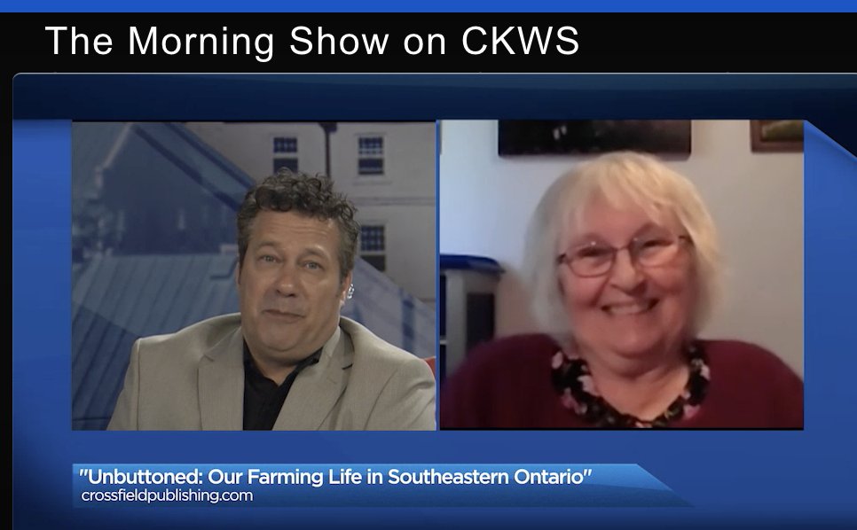 crossfieldpubl's tweet photo. Fabulous interview on @globalnews #CKWS with our Grace Vanderzande @ButtonsThoughts about the upcoming launch of her memoir of #farminglife in southeastern Ontario! - GM https://t.co/gcTmmbdtb4