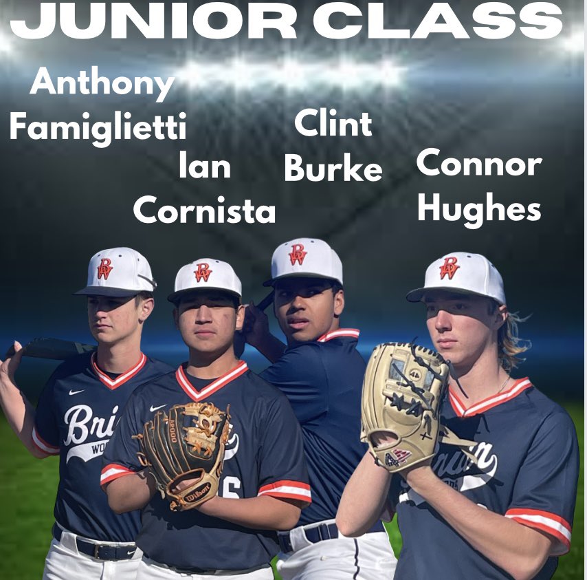 BWBaseball1's tweet photo. Last week honored our Senior class. This week we will highlight our other classes. Starting with the JR’s https://t.co/DvqtMS15FM