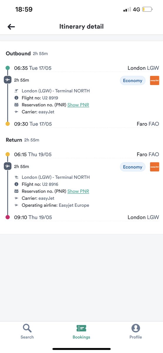 Selling flights from London Gatwick to faro and back looking for what I paid £318 plus any name change fee not sure what that is till I try change it. Only selling as thought these flights got cancelled then bought other ones cheers 🇬🇧