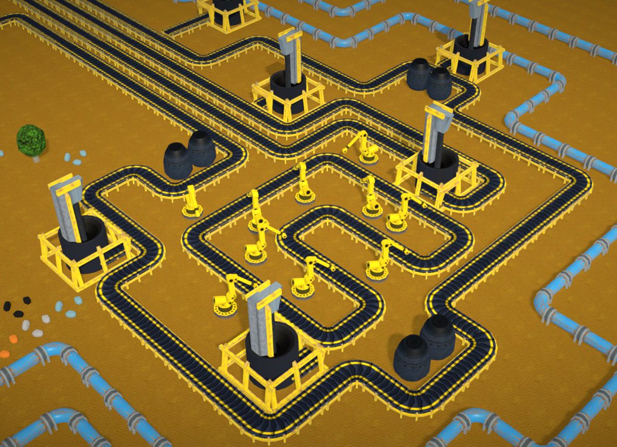 rustforgegame's tweet photo. Here's an early prototype of a mining unit or "miner". Once you put one of these bad boys on top of minerals it starts harvesting them and soon they'll be ready for transportation! ⛏️ #gamedev #indiedev #pickaxe #miner #miningunit #mining #drill #drillstation #conveyor #factory https://t.co/AyGtpJdTBs