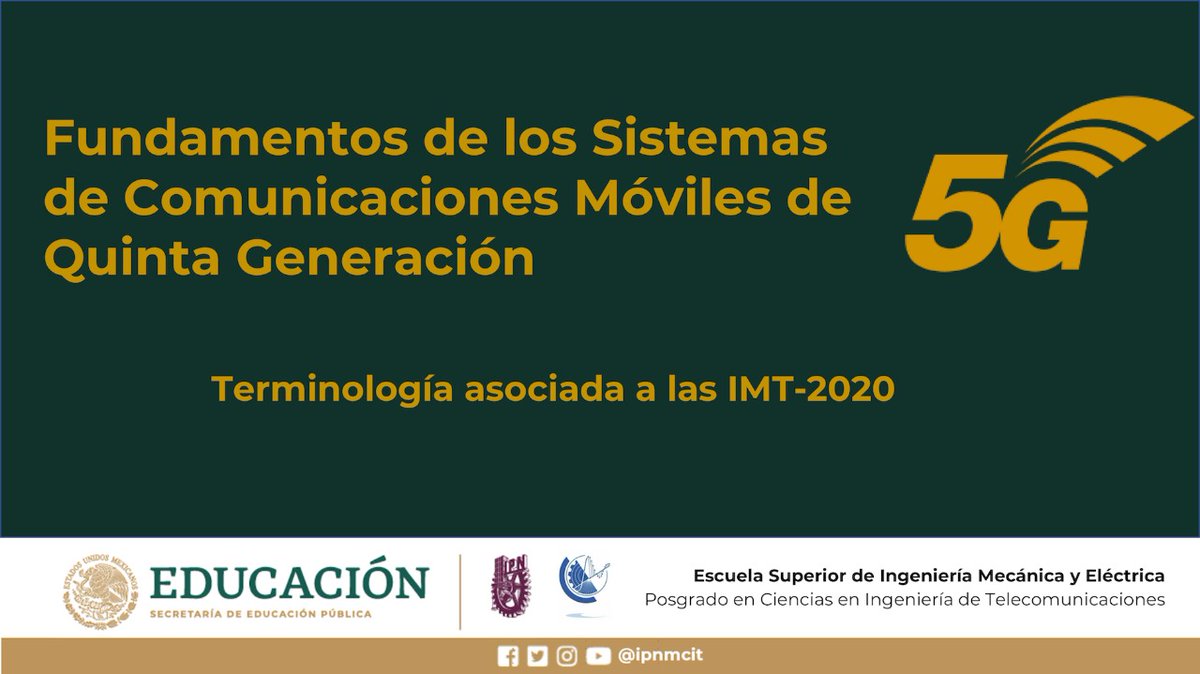 ipnmcit's tweet photo. 🔴#Estreno ¿Qué significa 5G? La industria de las comunicaciones móviles utiliza diversas terminologías. Los nombres como #WCDMA y #LTE están definidos por el #3GPP, mientras que los nombres como IMT-2000 e IMT-Advanced están definidos por la #UIT.
🧵 (1/3)
#IPN @IPN_SIP https://t.co/c8IwRqgNLY