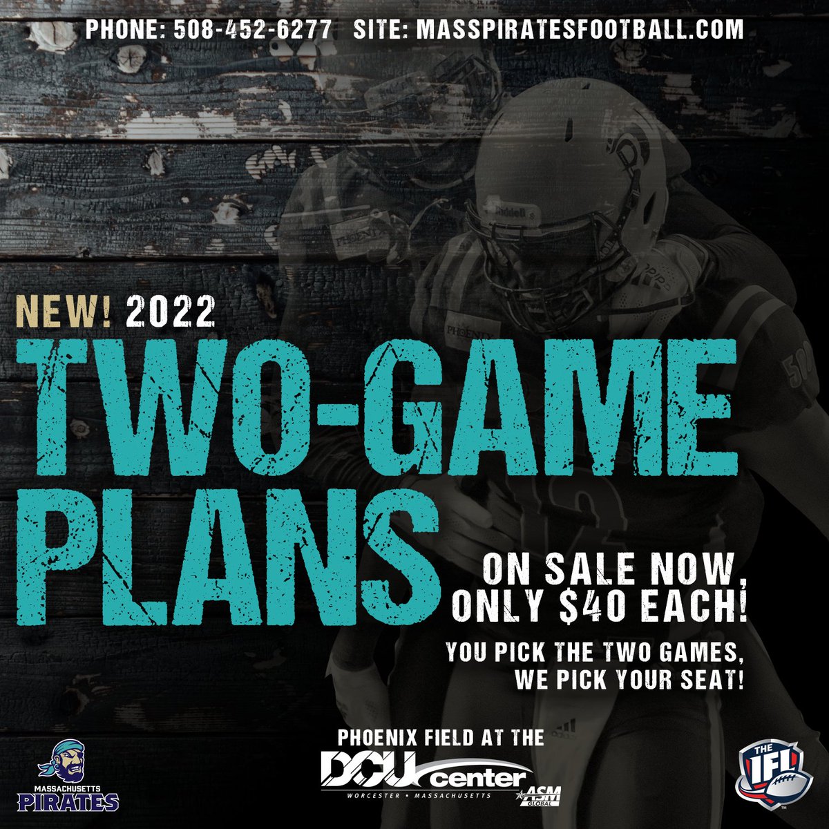 OrlPirates's tweet photo. Call (508) 452-6277 and lock in this special deal, before May 21st, when we return to #PhoenixField. You pick the two games you'd like to attend for $40, and we will select a mystery seat for those games for you! 🏈
@VisitCentralMA | @IndoorFL | #DefendTheShip https://t.co/cJofjEMrDC