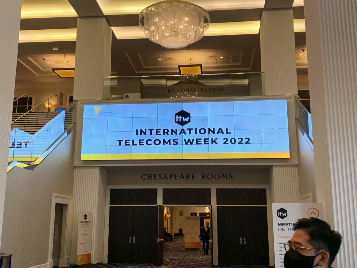 Towerstream's tweet photo. #InternationalTelecomsWeek2022 is in full swing! Our Partner Manager @djroux is on the ground in Maryland and excited to see some new and familiar faces. Don't miss your chance to schedule a meeting--reach out TODAY at quotes@towerstream.com! 
#ITW2022 #ITW #ChannelPartners https://t.co/0lG3hs2x74