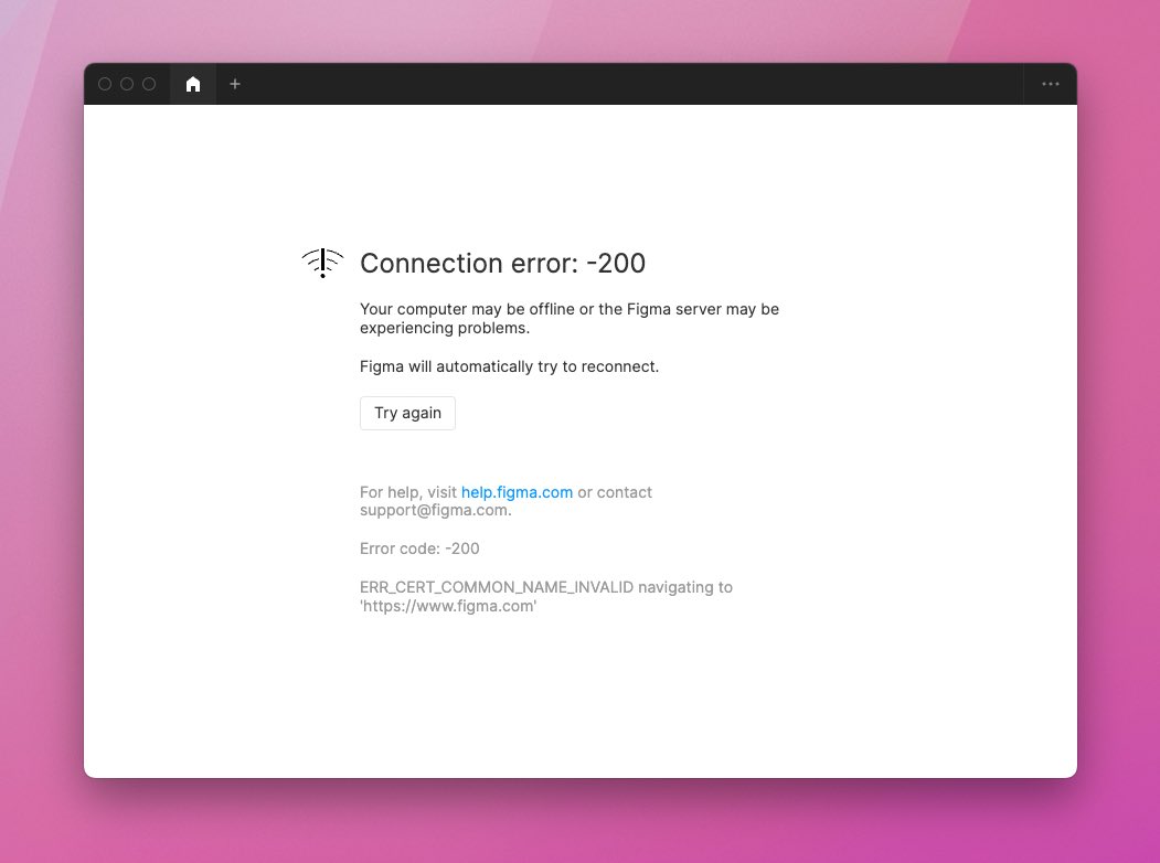 TIL Figma desktop is unusable without internet connection. 

What’s the point of having a desktop version then?