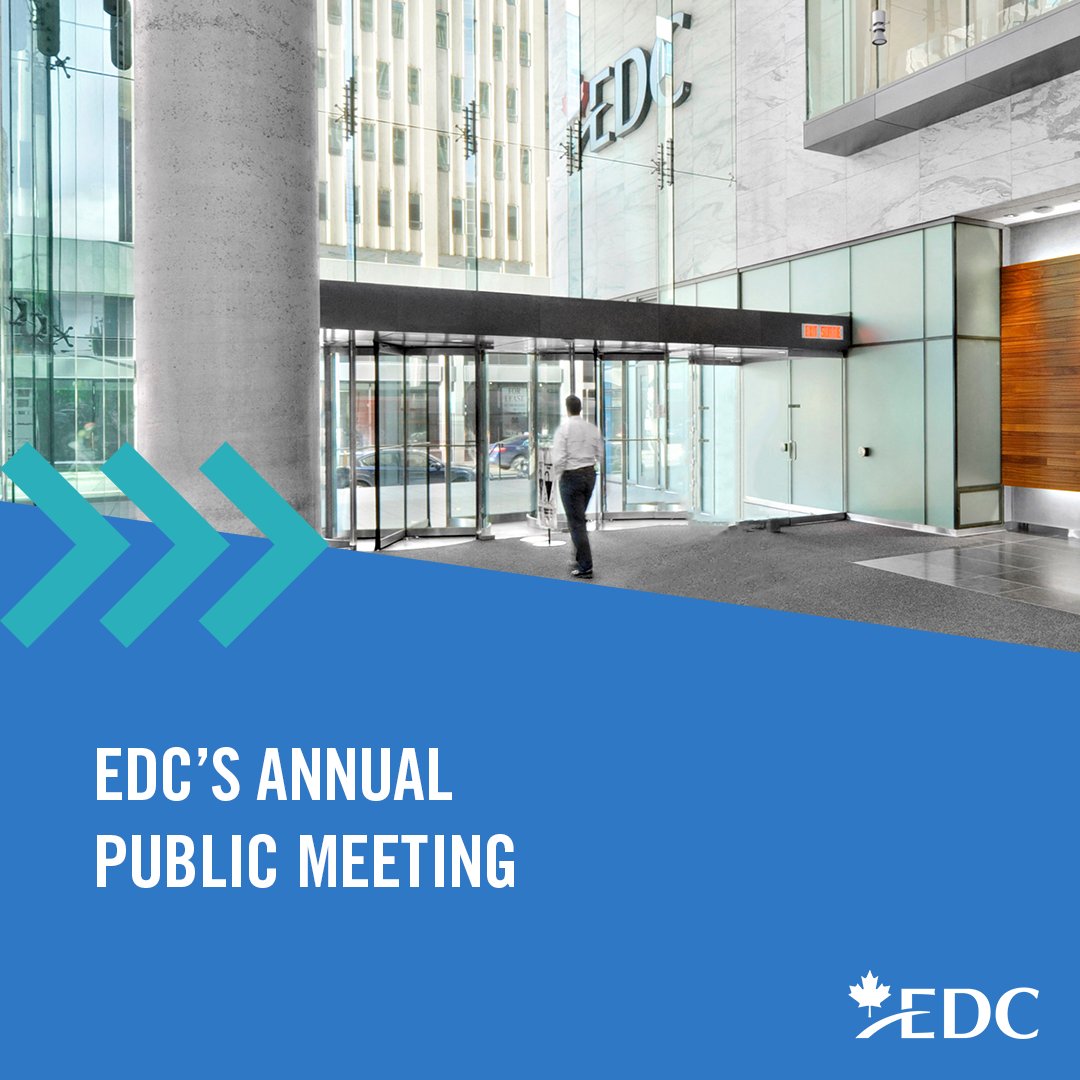 ExportDevCanada's tweet photo. NEW DATE - Thursday, June 9. 

Are you curious to see how we did in 2021? Tune into our Annual Public Meeting to hear from representatives of EDC’s Board and Executive about the corporation’s performance in 2021.

➡ https://t.co/kz1TT2dy95

#Export #Canada https://t.co/eKC4NVtMQQ