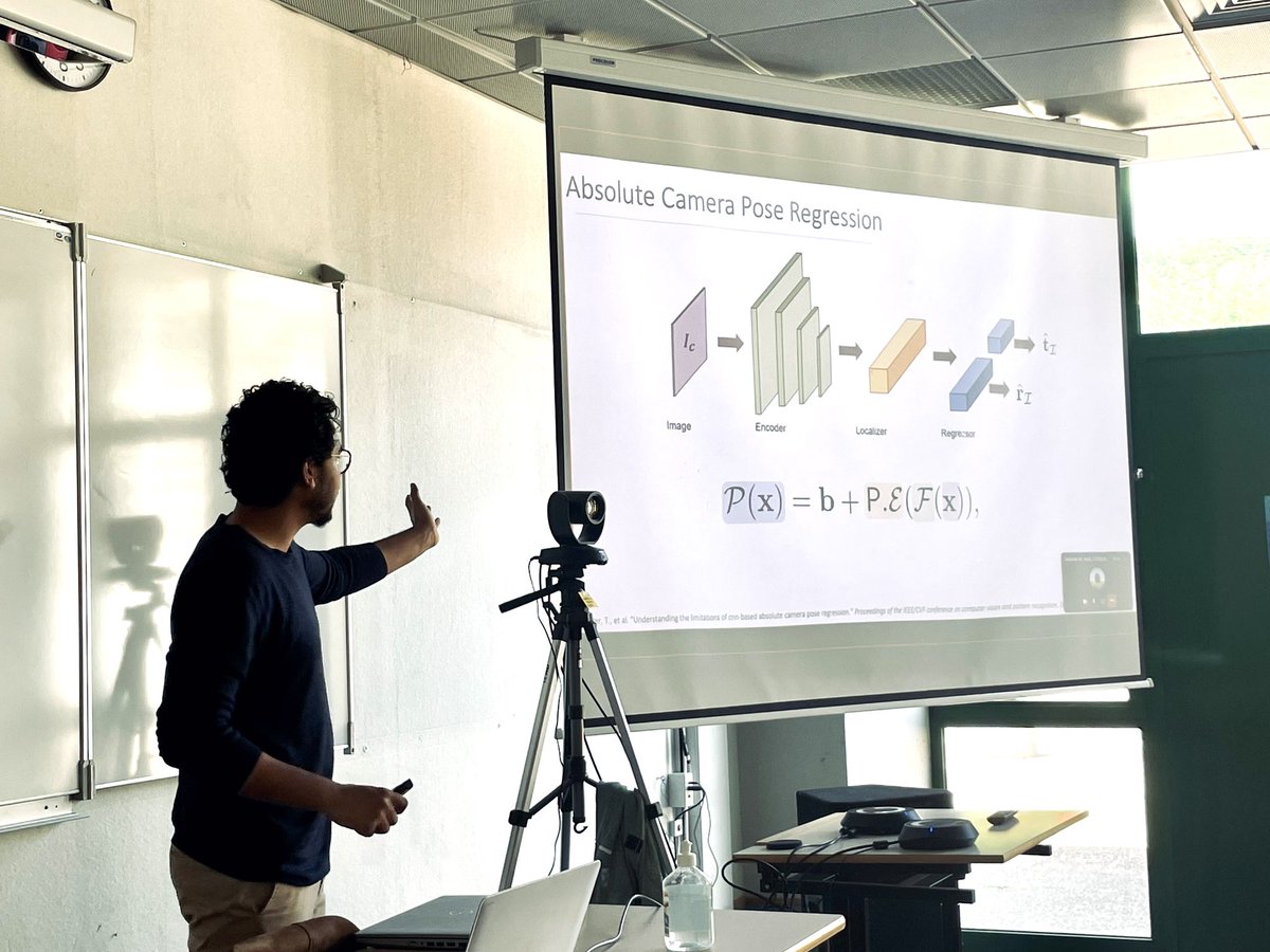 davidfofi's tweet photo. Very nice talk, entitled "Leveraging Equivariant Features for Absolute Pose Regression", given today by @EljazryMohamed from @CVI2vision at @ImViA4 in Le Creusot (poke @AouadaDjamila and @CvGaudilliere). https://t.co/sCsD5FHqn1