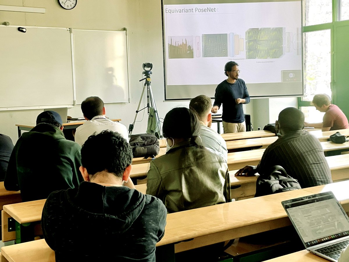 davidfofi's tweet photo. Very nice talk, entitled "Leveraging Equivariant Features for Absolute Pose Regression", given today by @EljazryMohamed from @CVI2vision at @ImViA4 in Le Creusot (poke @AouadaDjamila and @CvGaudilliere). https://t.co/sCsD5FHqn1