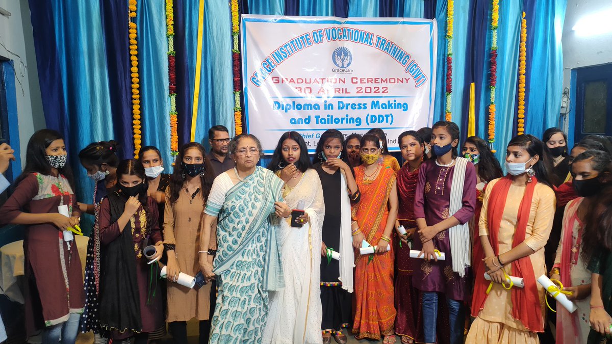 Graduation Ceremony GIVT 2022

34 student finish their Diploma in Dress making and Tailoring ( DDT ); Grace Care give sewing machine set to each student.

This Diploma helps to empower girls and women and they will able start earning, hence a supporting hand for their families.