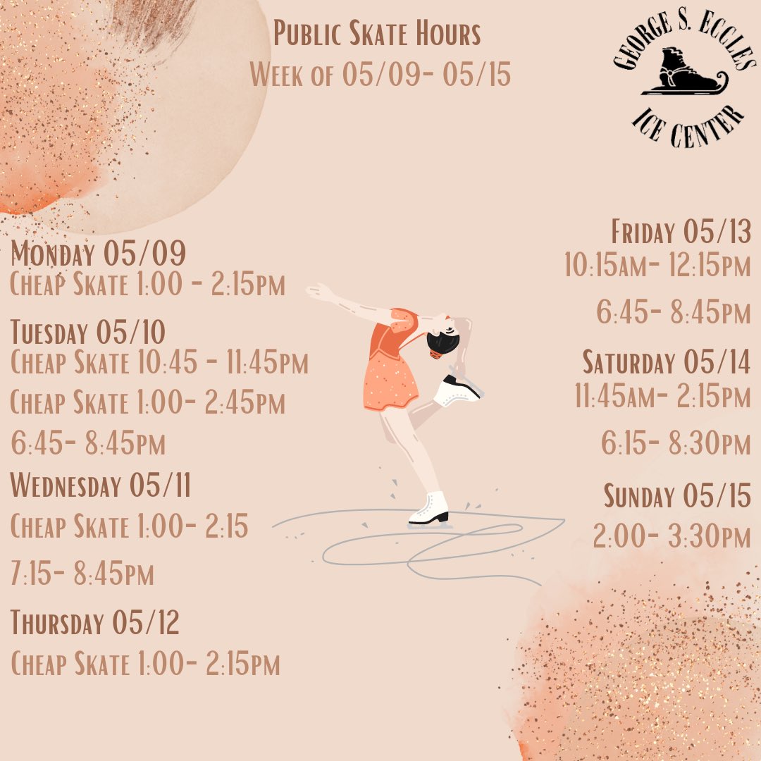 We have lots of public skating this week! Come skate with us!