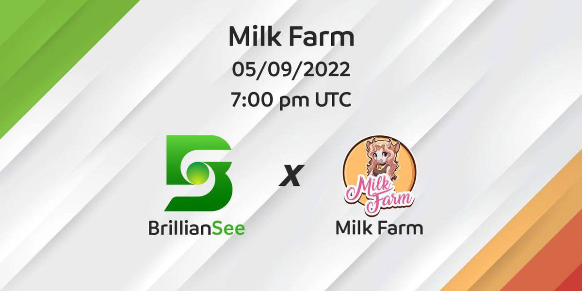 BSCMilkFarm's tweet photo. AMA in the Telegram Group of BrillianseeLounge at 7pm UTC, come through and show some love!
#MilkFarm #Miner #BSC https://t.co/W9uRANZfGR