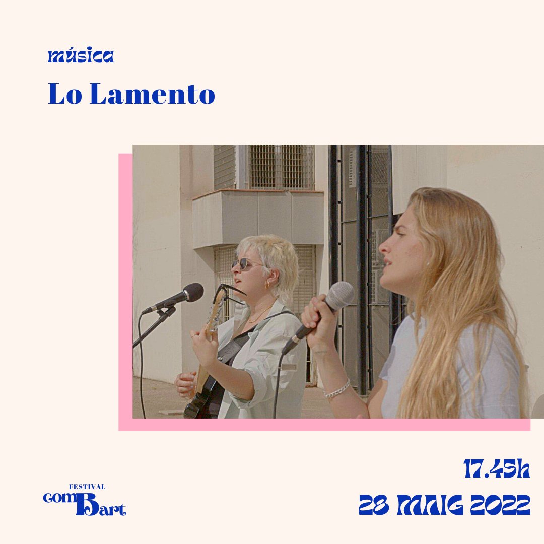 combartfestival's tweet photo. 💐 Lo Lamento és un grup d’estil Indie-Pop que parla de les vivències de dues noies de Montcada. S'allunyen de les melodies tristes i minimalistes per trobar-se en un estil més mogut i alegre.

No us les perdeu al festival comBart❕

🎫 Entrades a la venda a partir del 16 de maig https://t.co/wCysPlFxUK