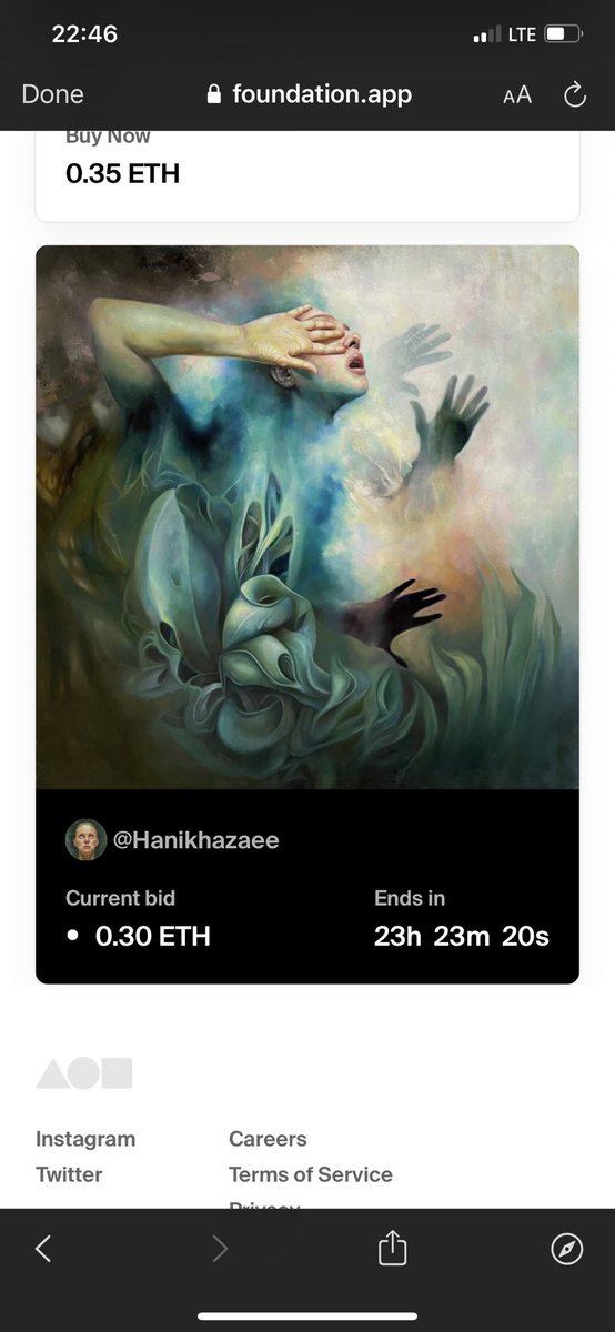 Hanikhazaee's tweet photo. OMG🤩🤩🤩 @larsnagler started the auction for my piece “one day in heaven” just one day after minting. thank you so much for trusting me and my art. It means a lot to me🥳🥳🥳🥳🥳🥳                                                  https://t.co/dAPqzf1H3h https://t.co/KKjYYeptIL