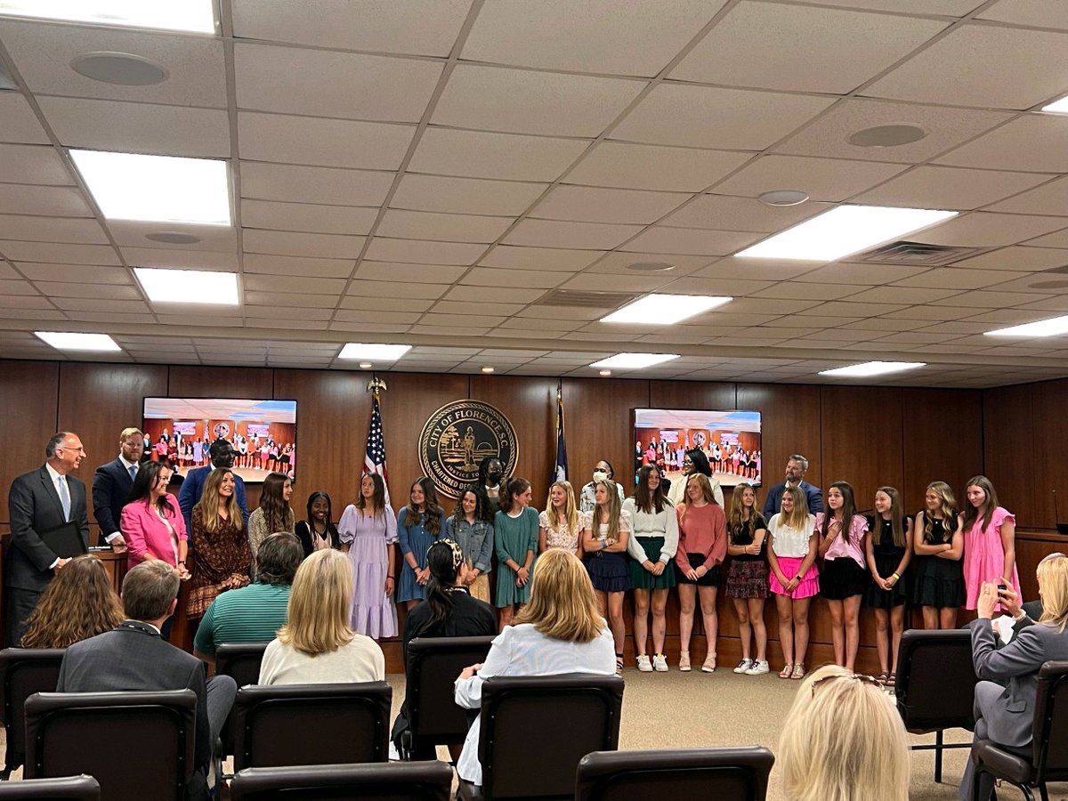 Today the team got recognized by the City of Florence for winning the State Cup, and heading to Regionals. First girls team to do it for FSA!!! Only team from the State going to regionals this year at any level. #TeamFountain #SoccerDad #FSA #PSML #ProudDad