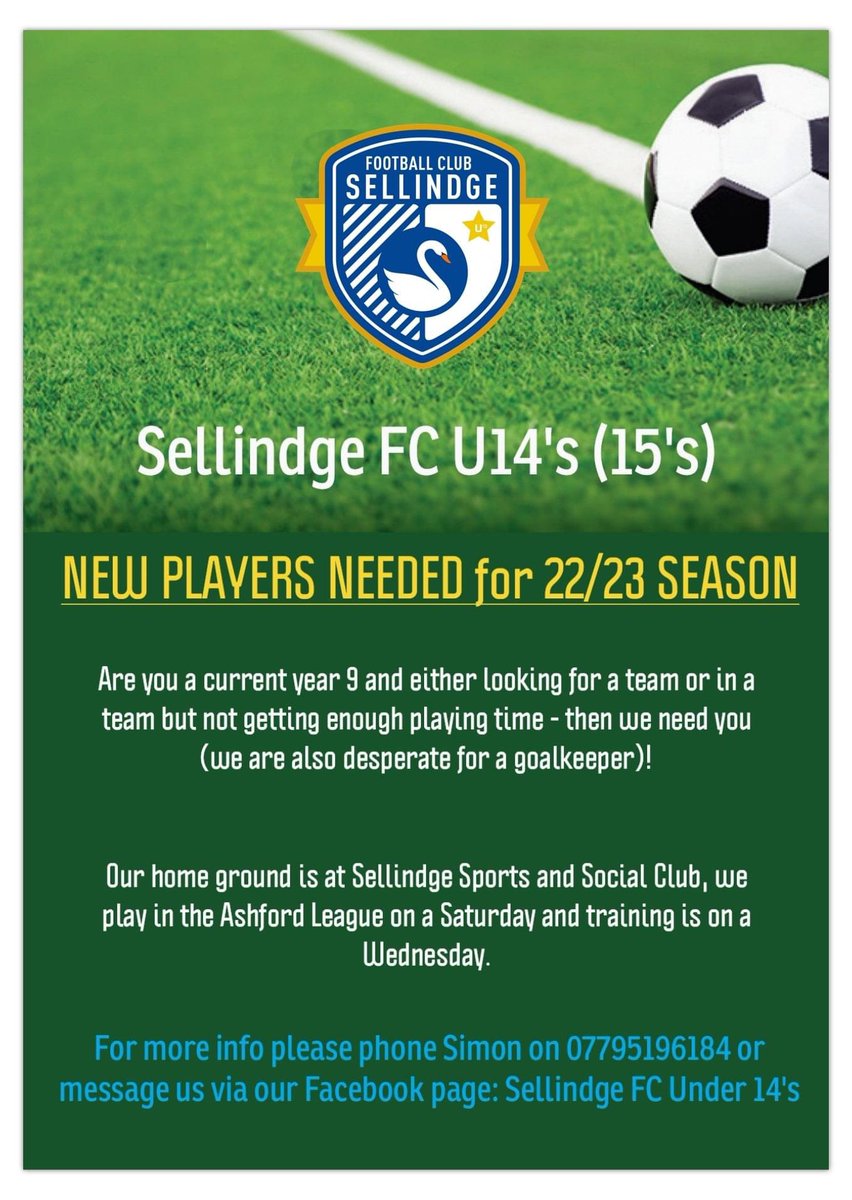 amandafive's tweet photo. Training Wednesday 5:30 - 7pm if any potential new players want to meet the team ⚽️ @BrockhillPark @FolkestoneEvent @ParishSellindge @Quinn_Estates @TheNorthSch https://t.co/HW9S0ThhCQ