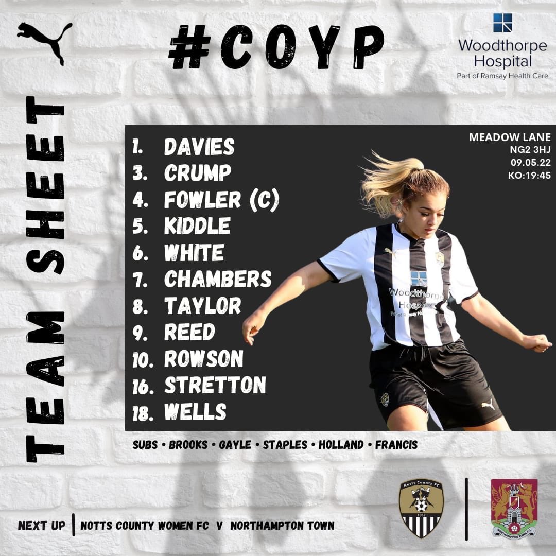 NCFC_Women's tweet photo. Your team for this evenings game at Meadow Lane!

#COYP #aspire #achieve #inspire #notts #ncfc #nottscounty https://t.co/aQVEFBwwjw