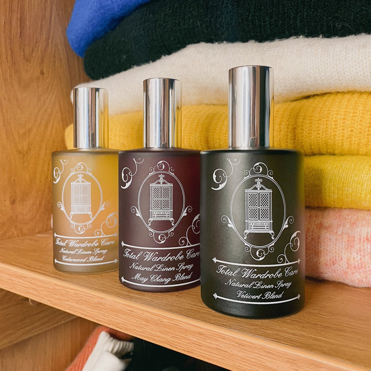 100ml Vetivert is here 🙌🏻 
We still have the 10ml option on our website, but now you can purchase all 3 fragrances in our popular 100ml glass bottle 🤍
🌱 Using 100% organically-grown essential oils 
🌱 Hand blended in natural plant alcohol and spring water 
#totalwardrobecare