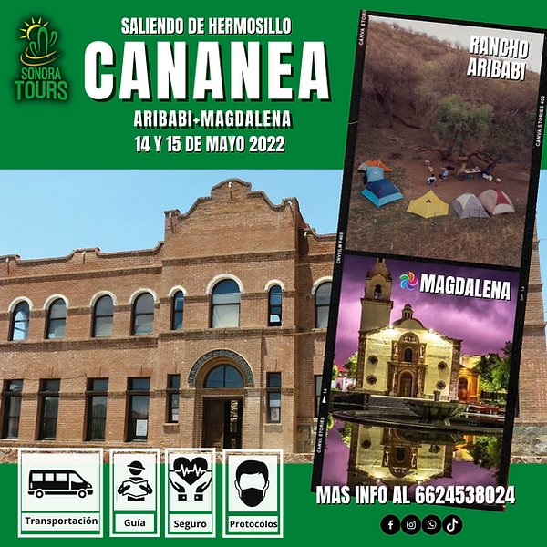 ToursSonora's tweet photo. 3x1! Acompañanos a recorrer estos encantadores destinos! CANANEA + ARIBABI + MAGDALENA, grandes experiencias que puedes vivir con nosotros el proximo 14 y 15 de Mayo! 

Cel: 6624538024
Fb / Instagram: Sonora Tours. https://t.co/WJKfCPagWI