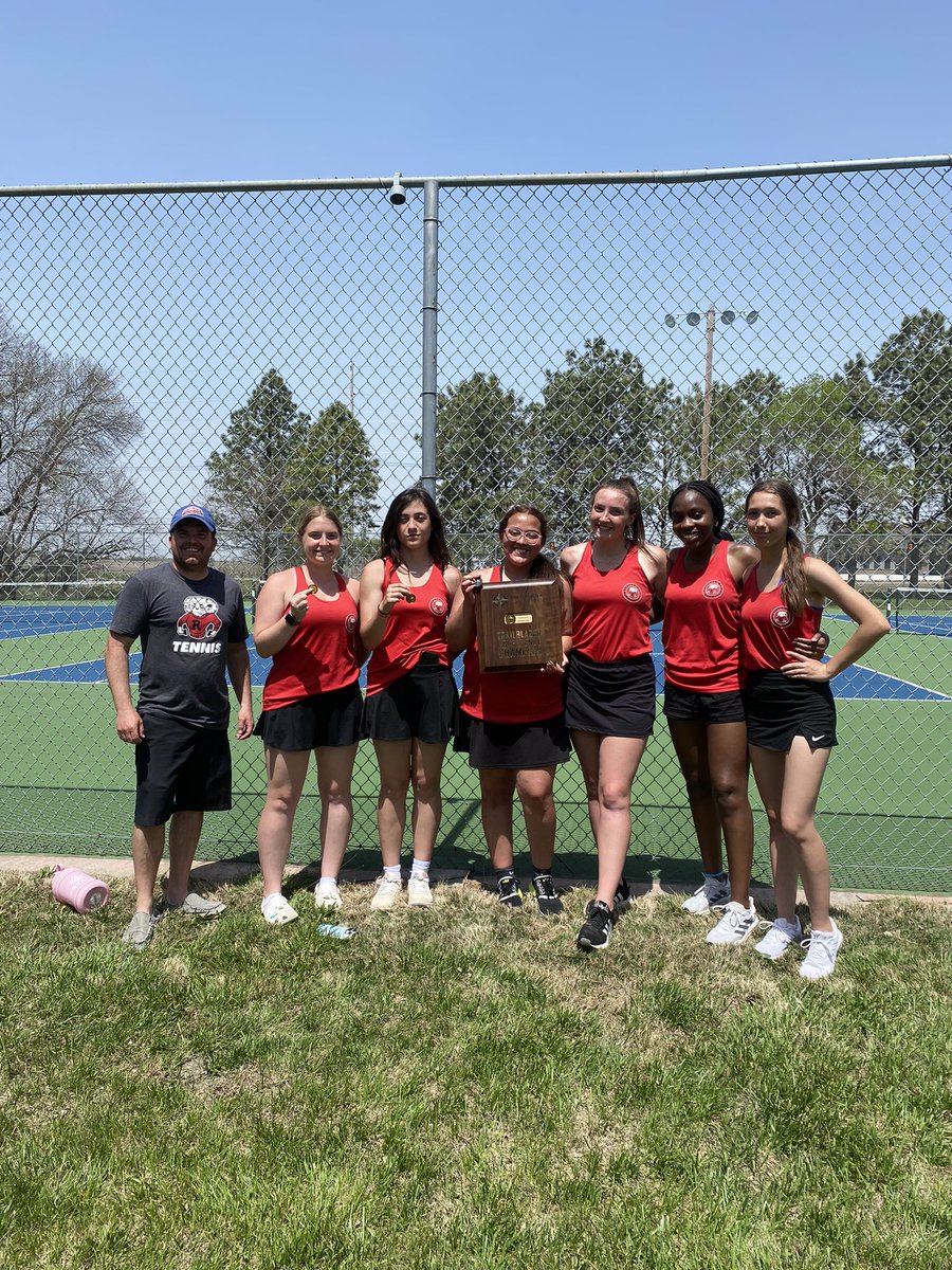 Lady Ram Tennis takes 1st place in the Trailblazer Conference Tournament!  #backtoback  Reese &amp; Ari take 1st in 1 dubs. Lexi &amp; Ophelie take 1st at 2 dubs. Leilani gets 2nd at 2 singles. #ramnation