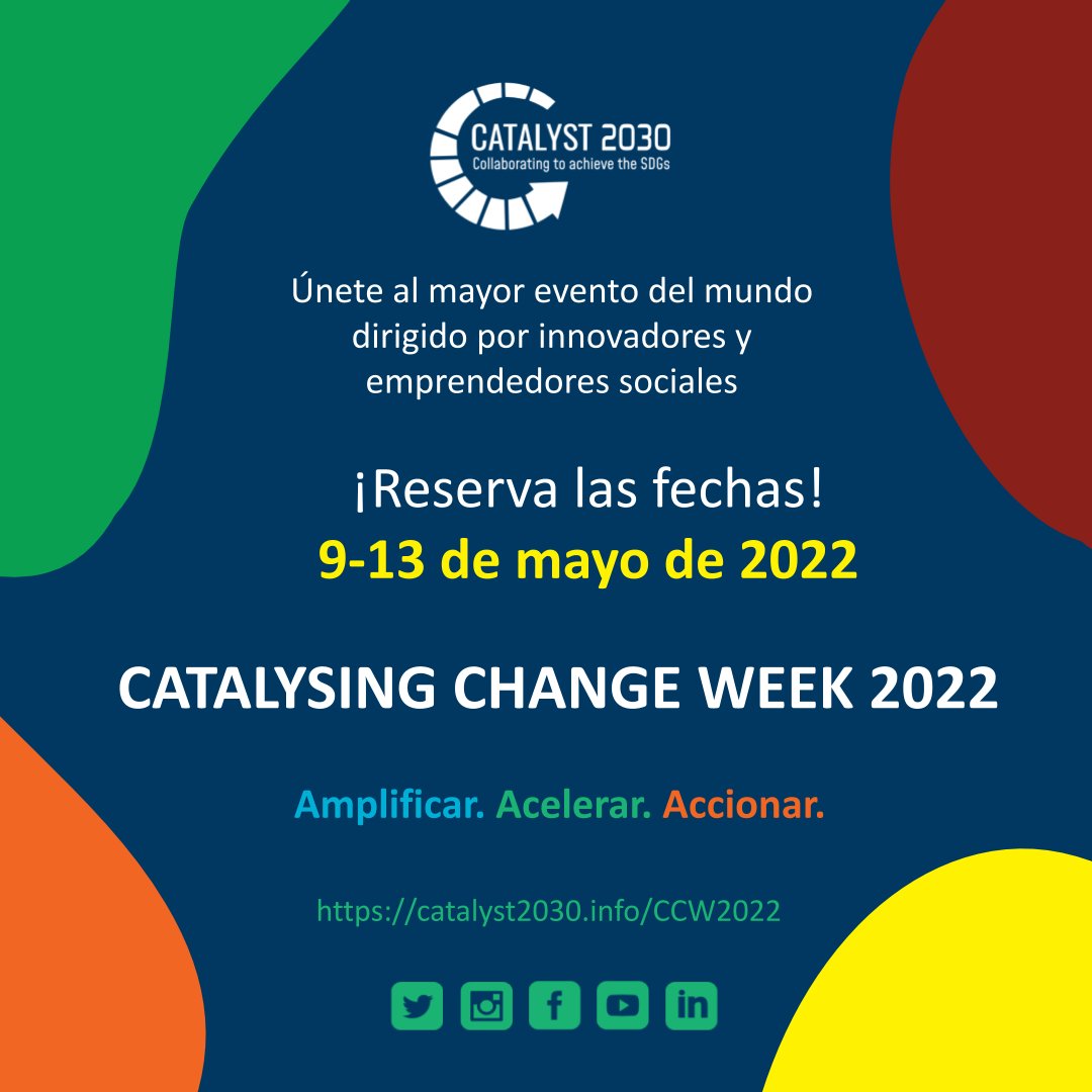 ComparteCol's tweet photo. Los invitamos a seguir conectados a la serie de webinars de @Catalyst_2030. Un evento donde cientos de organizaciones y emprendedores sociales comparten su experiencia para #Amplificar #Acelerar y #Accionar el cumplimiento de los #ODS #SDGs
#CatalysingChangeWeek2022 #CCW2 https://t.co/e62aUDiogK