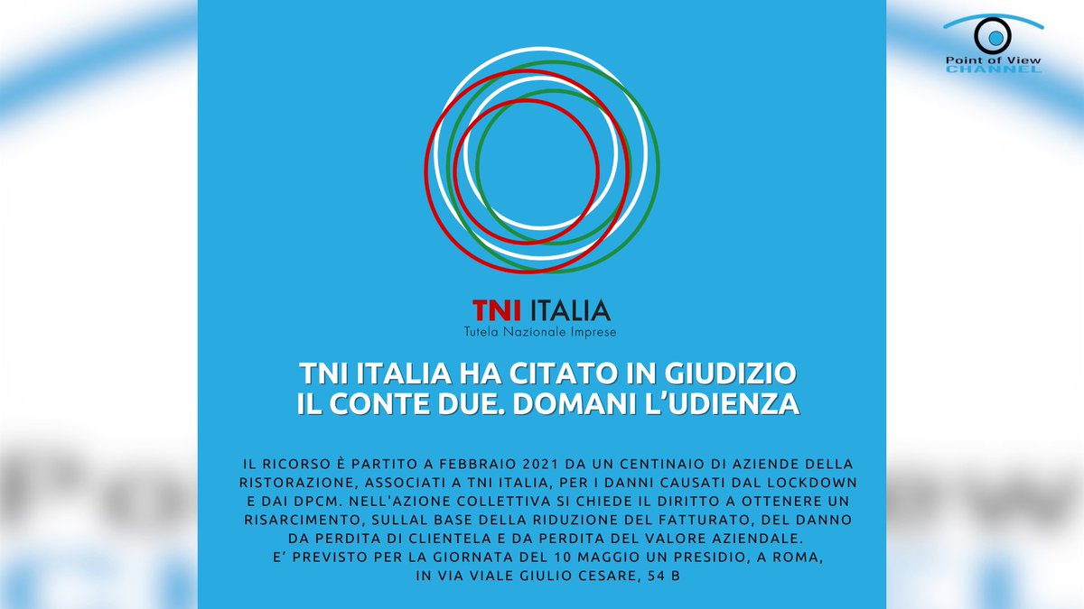 I ristoratori di TNI Italia tornano a Roma per la causa contro il governo. Martedì 10 maggio dalle 9.30 presidio sotto il tribunale civile #NEWS #governo #Conte #lockdown #TNI