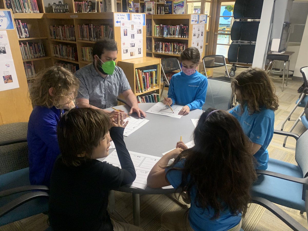McLeanLCLibrary's tweet photo. Aspiring @McLeanSchool grade 3 &amp; 4 poets meeting &amp; creating with author @nancytupperling https://t.co/971qbaBfVm