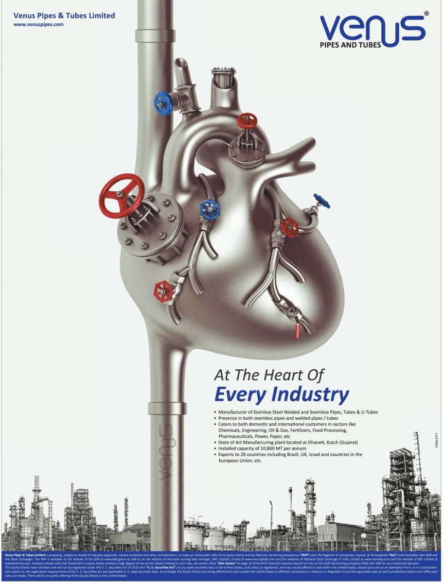 Subodhmohata96's tweet photo. IPO

 Venus Pipes and tubes limited https://t.co/jNpid473Cx