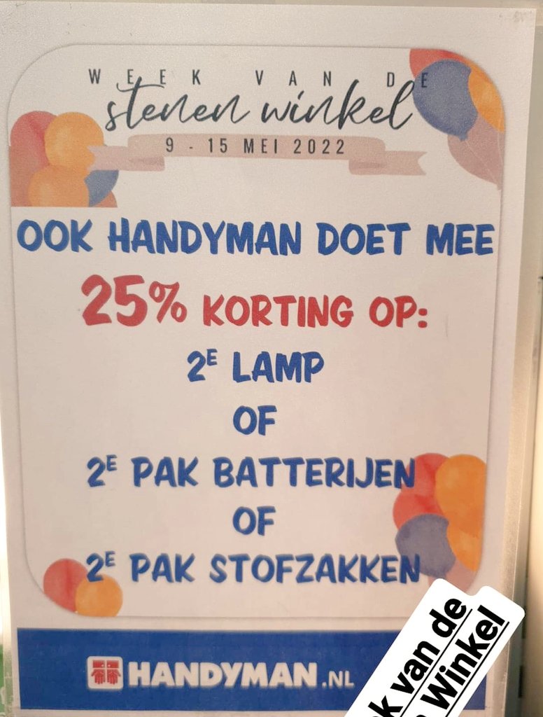 Tonia58718104's tweet photo. #weekvandestenenwinkel
#Handyman #Ridderkerk #winkelhartRidderkerk
Mooie actie's in onze (stenen)-winkels. https://t.co/GkD631n1PR
