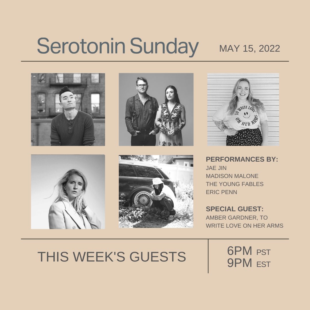 Tune in this Sunday for the next episode of @serotoninsunday!