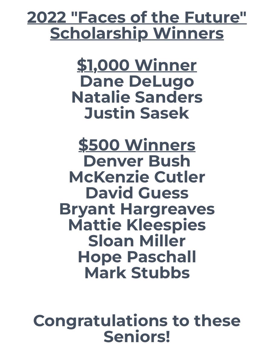 ApBoosters's tweet photo. Congratulations to our 2022 “Faces of the Future” Scholarship Winners. We’re so proud of these students. We’d like to thank our scholarship sponsors, because of their generosity we were able to award $7,000 this year. #DragonTradition 🐉 https://t.co/RH91RA8Ekc