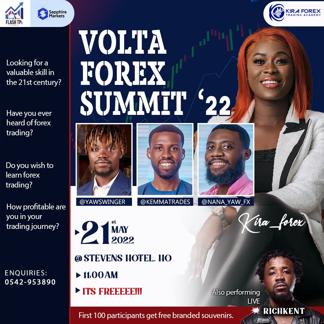 Join the experts in the Forex Market on Saturday 21st May at Steven's Hotel in Ho.
<a href="/kiraforex/">KIRAFOREX</a> <a href="/kemmatrades/">KEMMA</a> <a href="/yawswinger/">YAWSWINGER (Gold Machine)</a> <a href="/fx_yaw/">Nana_Yaw_fx</a> <a href="/richkent8/">spiritovllli 🛸</a>
#Forex
#KiraForex
#VoltaForexSummit22