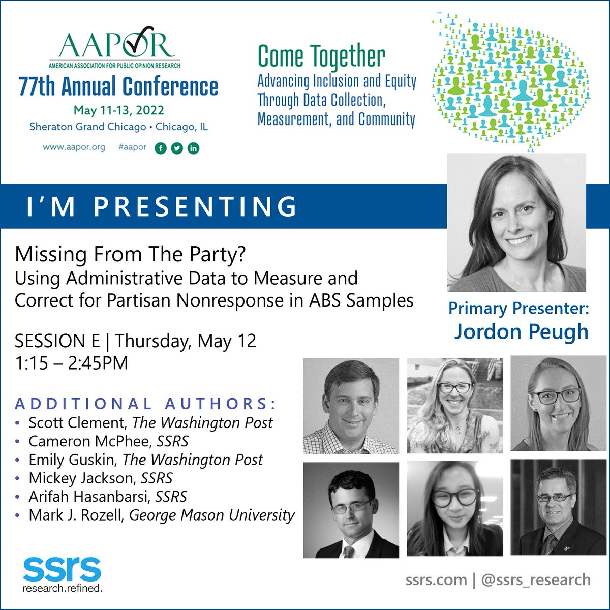 This Thursday at the <a href="/AAPOR/">aapor</a> annual conference, <a href="/JXPeugh/">Jordon Peugh</a> presents insight from <a href="/sfcpoll/">Scott Clement</a>, <a href="/cameronbrook/">cameronbrook</a>, <a href="/EmGusk/">Emily Guskin</a>, Mickey Jackson, Arifah Hasanbasri and <a href="/MarkJRozellGMU/">Mark J. Rozell</a>. Learn more: aapor.secure-platform.com/a/solicitation…

#AAPOR #SurveyResearch #Data #ABSSamples #surveymethodology