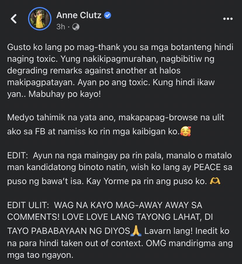 cannedemotions's tweet photo. Ms. @anneclutz, hindi po lahat ng tao ay afford na manahimik lalo na't kinabukasan at buhay nila sa susunod na anim na taon ang nakasalalay sa eleksyon na to. Hindi lahat ng tao ay kaya mag good vibes-good vibes lang kasi marami samin ang posibleng mawalan ng trabaho + https://t.co/zwSM6APAHM