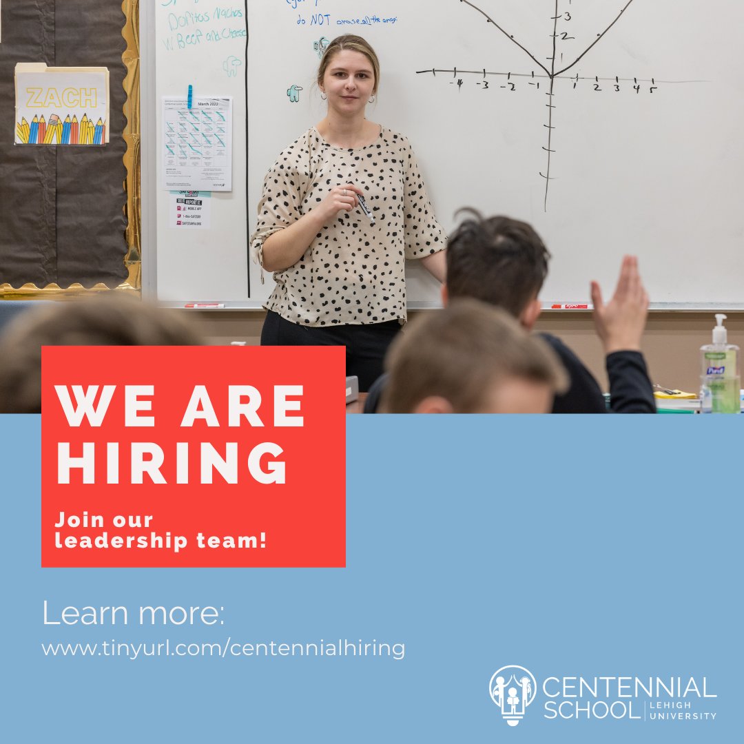 We are currently accepting applications for a secondary (middle/high) lead teacher! To learn more, follow this link: centennial.lehigh.edu/sites/centenni…  #nicematters