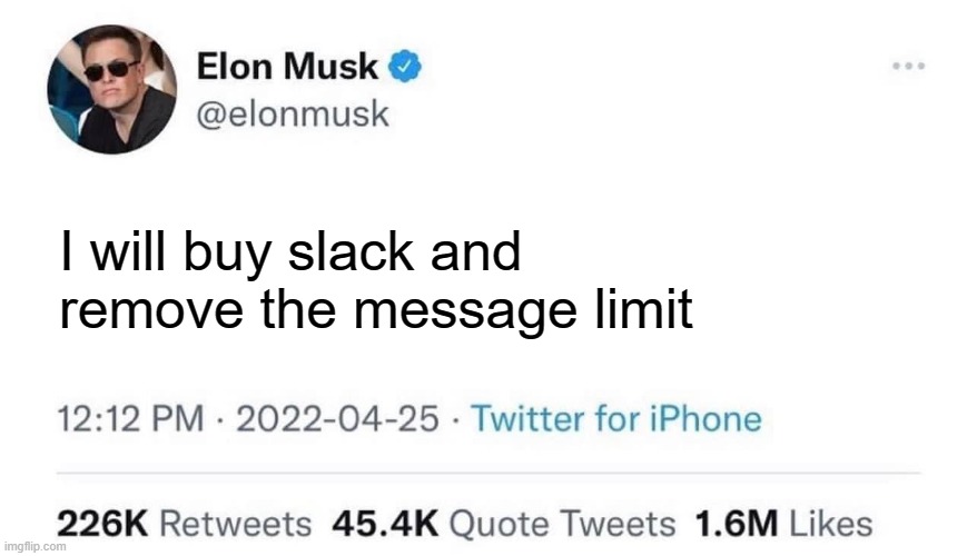 Making_Waves's tweet image. Make it happen @elonmusk 

Kind regards,
Slack CMs