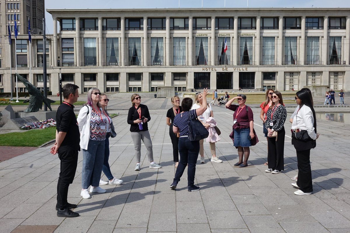 EMNormandie's tweet photo. 🙌 We are thrilled to welcome our colleagues for our #PartnerDays2022 at @EMNormandie !
On the schedule, a one-week journey to our French campuses : #LeHavre, #Caen, and #Paris. 
The perfect opportunity to discover our campuses, network, and meet with our faculty and staff 🤝 https://t.co/6XRIHjJXUW