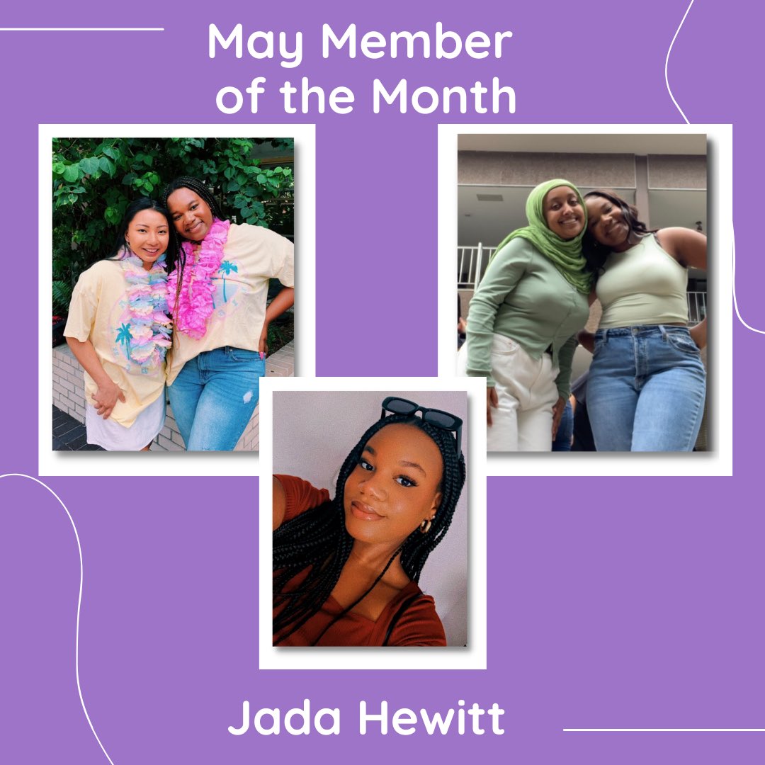 USFPhiDE's tweet photo. Congratulations to our May Member of the Month, Jada Hewitt!
Jada has always gone out of her way to be kind to everyone and make new members feel welcomed. She has also helped organize volunteering events for all members. Congratulations, Jada! Thank you for everything you do!💜 https://t.co/obpncKbrsJ