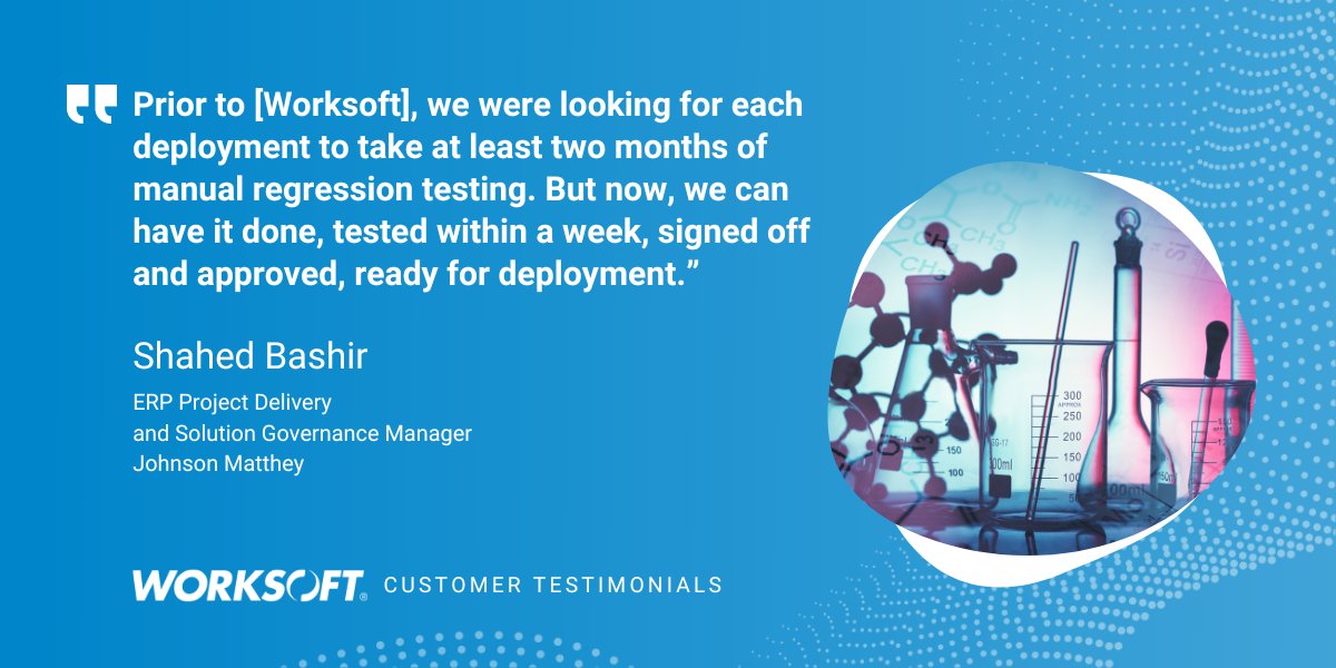 Learn how Johnson Matthey used <a href="/WorksoftInc/">Worksoft</a> #automation for #SAPTesting and saved time, reduced #testing costs and accelerated #processdiscovery by 300 percent. 
hubs.ly/Q019S7RM0