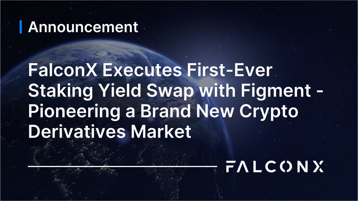 We're excited to share we are the 1st in the industry to execute a staking-yield swap w/ <a href="/Figment_io/">Figment</a>, creating a new category of #crypto swap for the underserved #derivatives market. We look forward to continue providing regulated trading to our clients. prn.to/3kRWUOq