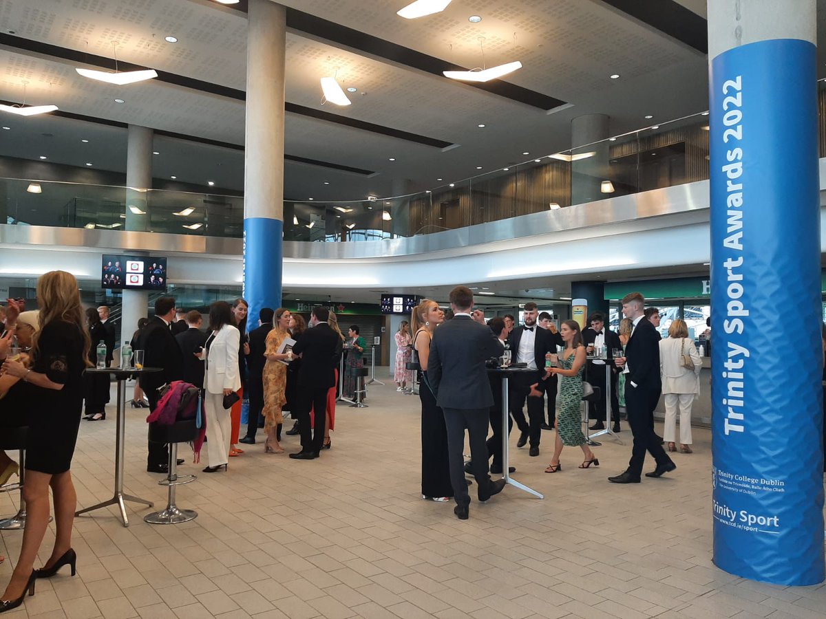 Great to be celebrating #TrinitySportsAwards2022 in person @AVIVAStadium. 

#CelebrateYourSport.  #TeamTrinity