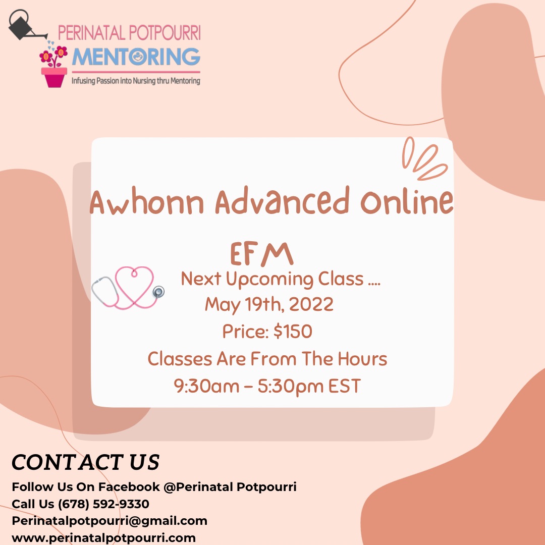PerinatalPot's tweet photo. Awhonn Advanced Online Course
Next upcoming Class On May 19th 
For More Information visit our website at https://t.co/l7EyGIQ48j 
#AwhonnAdvancedOnline #Awhonn #AwhonnInstructor #Awhonn #PerinatalPotpourri https://t.co/IYIuKpMc6e