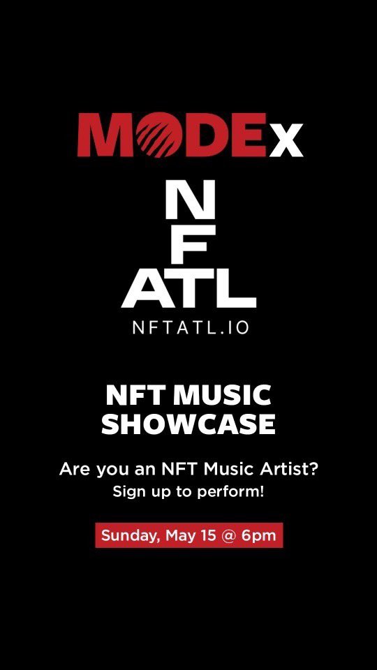 UmbaDaima's tweet photo. Calling all ATL NFT Musicians! There are 3 slots available for @MODExStudioβs showcase, and today is the last day to be considered!
Here is the #eventbrite link for future attendees: https://t.co/ThqIgwwHNz
#nftatl #nftatlanta #atlantanft #nftweb3 #atlevent #atl https://t.co/vMc1hKRAV9