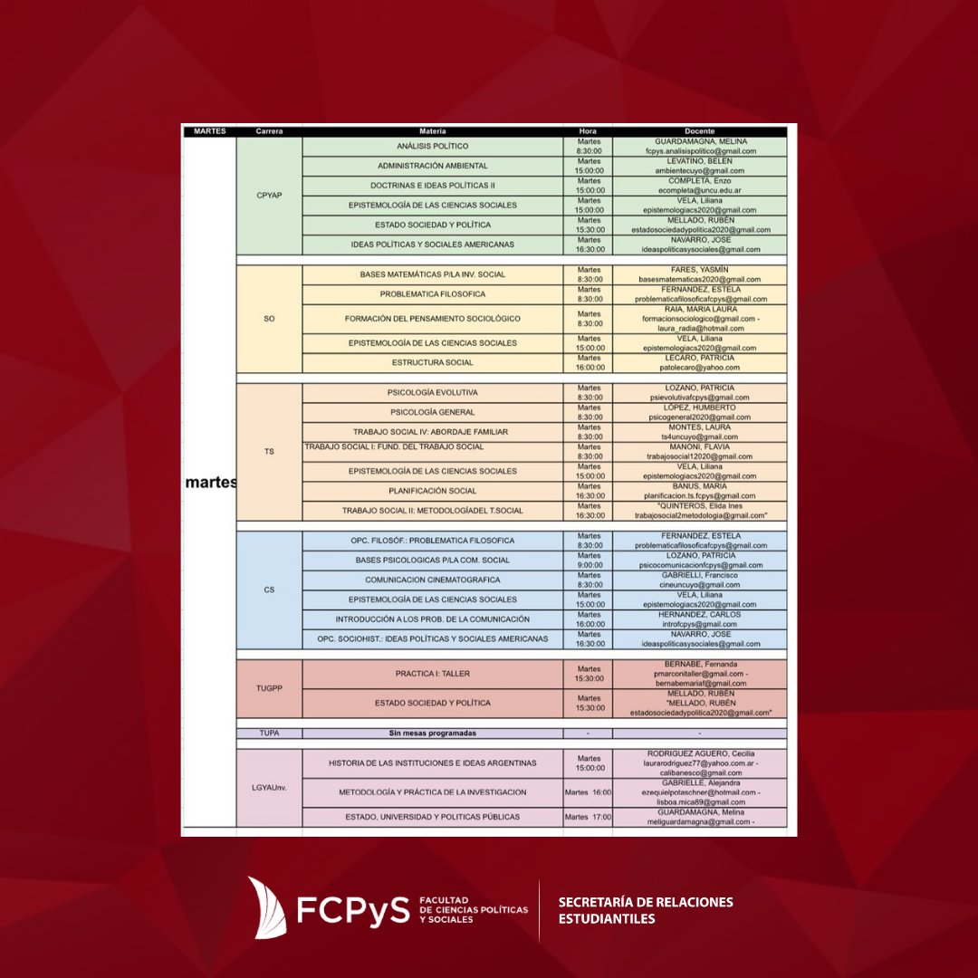 SREstudiantiles's tweet photo. 📑 ¡Recordá! El día martes 10/5 se rinde la segunda semana de las Mesas de #ExamenFCPyS extendidas correspondientes al turno de Mayo 2022.
💬 Si tenés dudas, escribí a: infoalumnosfcpys@gmail.com https://t.co/0stbD4M7Bf
