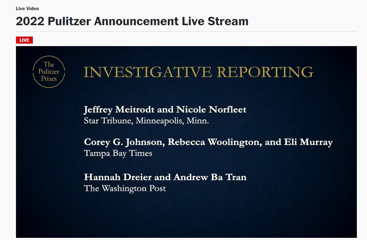 Meghan Hoyer (@meghanhoyer) on Twitter photo Thrilled that data team member <a href="/abtran/">Andrew Ba Tran</a> and <a href="/hannahdreier/">Hannah Dreier</a>'s investigation into <a href="/fema/">FEMA</a>'s failures was a finalist for the #Pulitzer Thrilled that data team member <a href="/abtran/">Andrew Ba Tran</a> and <a href="/hannahdreier/">Hannah Dreier</a>'s investigation into <a href="/fema/">FEMA</a>'s failures was a finalist for the #Pulitzer