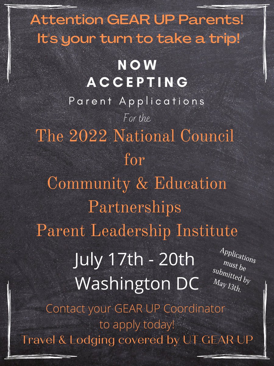 GEARUPLISD's tweet photo. Attention Parents! 
GEAR UP wants to send you to Washington DC this summer! 
Parent Leadership Institute Applications are available now! You must be a parent or guardian of a 2024 or 2025 LISD student to apply. Applications are due May 13th. https://t.co/syQ49aLJuM