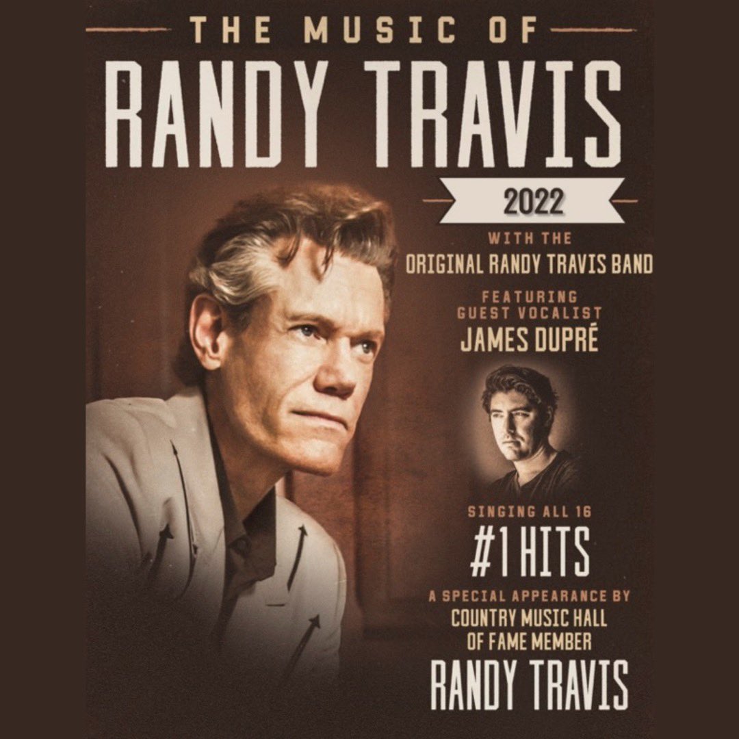 randytravis's tweet photo. The Music of Randy Travis Tour 2022 with @JamesDupre starts THIS Saturday!
-May 14 - Jim Thorpe, PA
-June 3 - Renfro Valley, KY
-June 4 - Kettering, OH
-June 5 - Des Plaines, IL
-August 27 - Des Moines, IA
-August 28 - Mitchell, SD
🎫: https://t.co/HpvhaWvnaP https://t.co/czkUgYVwn1